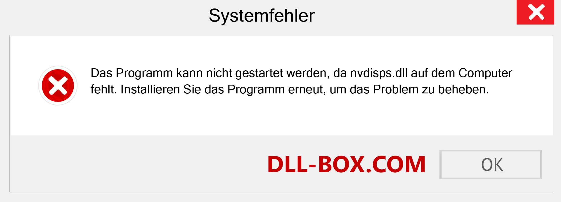 nvdisps.dll-Datei fehlt?. Download für Windows 7, 8, 10 - Fix nvdisps dll Missing Error unter Windows, Fotos, Bildern